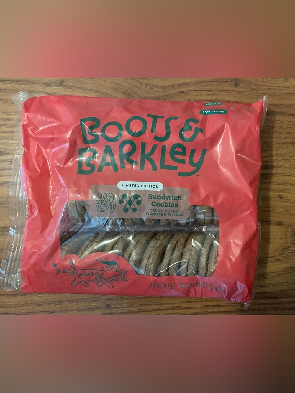 Boots & Barkley Limited Edition Mint Flavored Sandwich Cookie Dog Treats